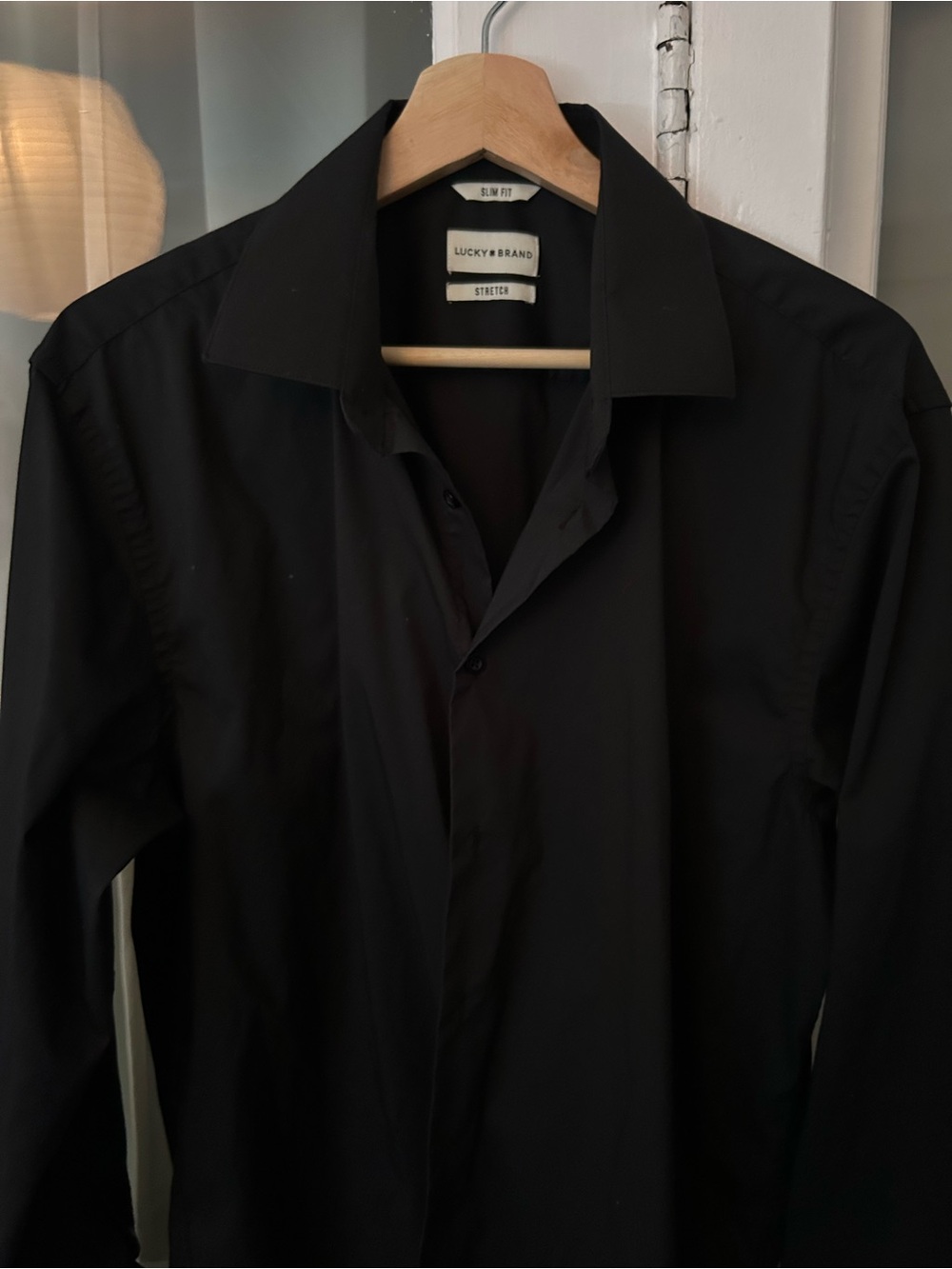 Lucky Brand Black Stretch Dress Shirt